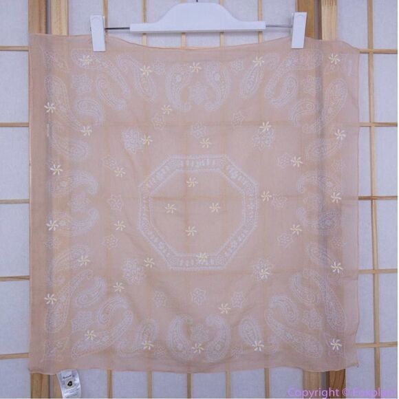 NEW Madewell Embroidered‎ Organic Cotton Bandana, muted shell - Picture 4 of 6